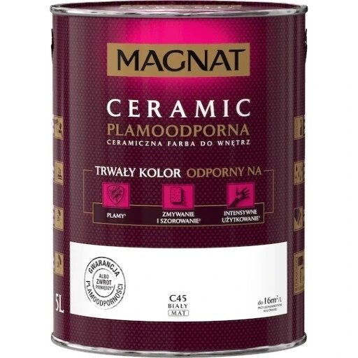 Фарба для стін Magnat Ceramic C45 керамічна 5 л біла матова від компанії Інтернет-магазин EconomPokupka - фото 1