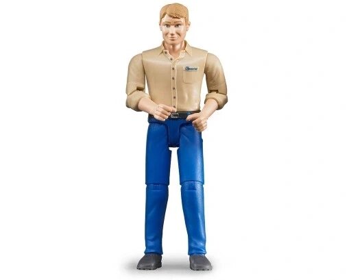 Фігурка чоловіка в синіх джинсах Bruder 60006 фігурка робітника 11см від компанії Інтернет-магазин EconomPokupka - фото 1