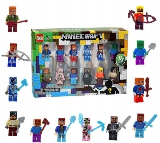 Фігурки Minecraft 12 шт набір аксесуарів блоків 12 584422 від компанії Інтернет-магазин EconomPokupka - фото 1