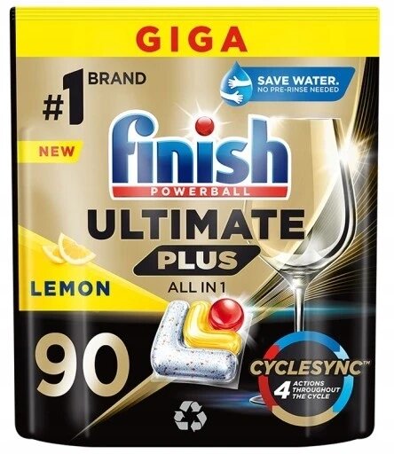 Finish Ultimate Plus All 1 капсули для посудомийної машини лимон 90 штук від компанії Інтернет-магазин EconomPokupka - фото 1