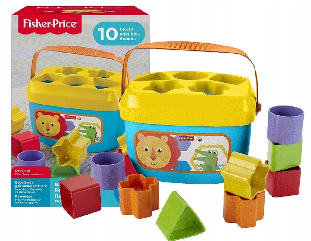 Fisher Price перші кубики малюка сортувальник Ffc84 кубиками для +6 місяців від компанії Інтернет-магазин EconomPokupka - фото 1