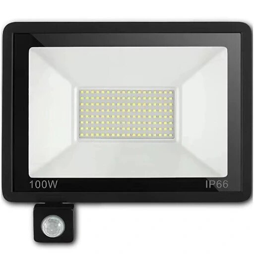 Галогенний прожектор 100w Led зовнішній лампа з датчиком руху сутінковий гаражний рефлектор від компанії Інтернет-магазин EconomPokupka - фото 1