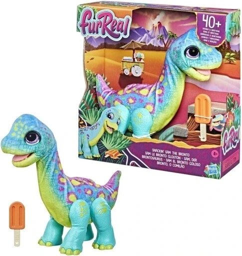 Hasrbo Snackin' Sam інтерактивний динозавр Bronto 29 см бронтозавр Furreal Friends F1739 Hasbro від компанії Інтернет-магазин EconomPokupka - фото 1