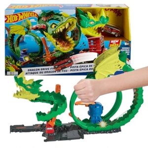 Hdp03 автотрек Hot Wheels City Car Track Dragon Attack на пожежній службі 5+