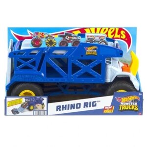 Hot Wheels Monster Trucks Rhino Rig Transporter Rhinoceros Hfb13