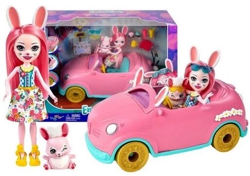 Іграшковий автомобіль Enchantimals Bunny Car Hcf85 машинка для ляльок + лялька від компанії Інтернет-магазин EconomPokupka - фото 1