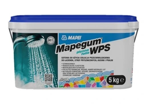 Ізоляція Mapei рідка плівка гідроізоляція Mapegum Wps 5kg для внутрішнього використання в ванній кімнаті від компанії Інтернет-магазин EconomPokupka - фото 1