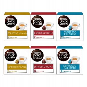 Капсули для Dolce Gusto Nescafe еспресо Palermo Milano Roma 96 шт. набір кави 4+2