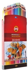 Олівці акварельні Koh-i-noor 36 кольорів Mondeluz 3719 лист