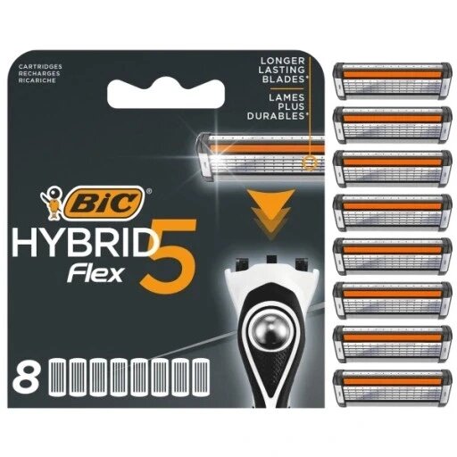 Касети для бритв Bic Hybrid 5 Flex Blister 8 шт. від компанії Інтернет-магазин EconomPokupka - фото 1