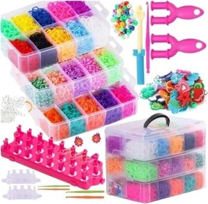 Каучуки для виготовлення браслетів, набір гумок 15 000 шт. коробка Xxxl Qulki