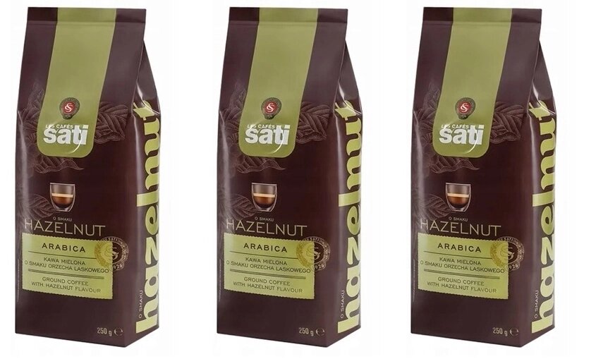 Кава мелена Cafe Sati 3x250 г Hazelnut Arabika від компанії Інтернет-магазин EconomPokupka - фото 1