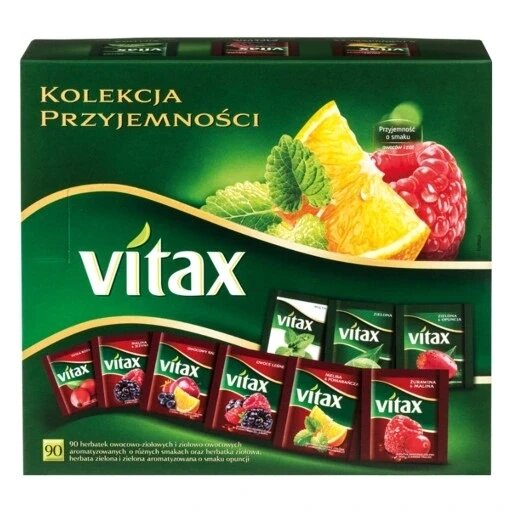 Колекція чаїв Vitax Mix з 9-ти смаків 90 шт. 161 г приємність фруктовий та трав'яний чай в конвертах від компанії Інтернет-магазин EconomPokupka - фото 1