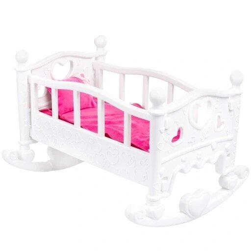 Колиска для ляльки ліжечко Kinderplay Doll Bed KP6688 + постільна білизна 45 см від компанії Інтернет-магазин EconomPokupka - фото 1