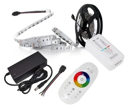 Комплект Led-one LED RGB + біла стрічка 5050 5 м + контролер з пультом STRIP 5m REMOTE TOUCH від компанії Інтернет-магазин EconomPokupka - фото 1