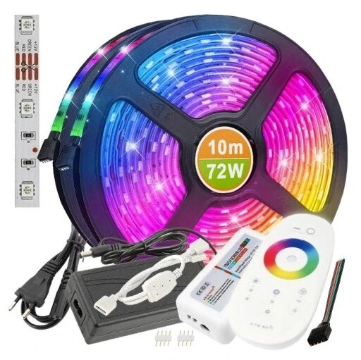 КОМПЛЕКТ RGB multi LED стрічка 10м + пульт живлення від компанії Інтернет-магазин EconomPokupka - фото 1