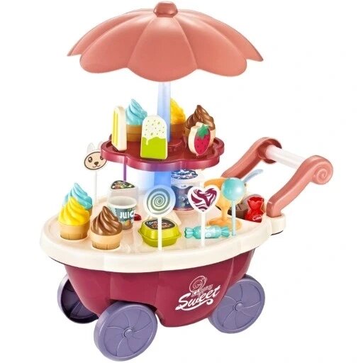 Кондитерський магазин морозива, візок на колесах Sound Ice Cream Set + аксесуари Kruzzel 22733 від компанії Інтернет-магазин EconomPokupka - фото 1