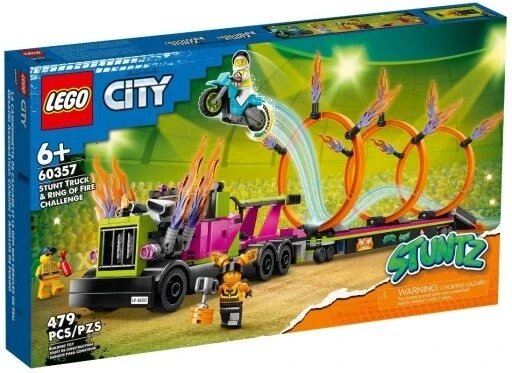 Конструктор LEGO City 60357 Виклик трюків із вантажівкою та пожежними обручами від компанії Інтернет-магазин EconomPokupka - фото 1