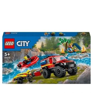 Конструктор LEGO City 60412 Пожежна позашляхова машина з рятувальним човном