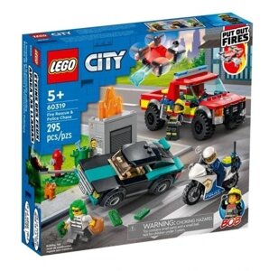 Конструктор LEGO City 6379615 Firefighting and Police Chase City Fire Truck Car Motorcycle Robbery