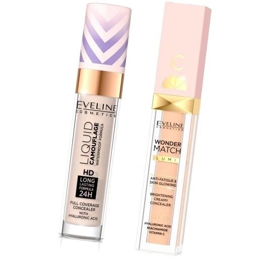 Коректор з аплікатором Eveline Cosmetics Liquid Camouflage 02 Light Vanilla 7,5 мл 150 що приховує і розсвітлює від компанії Інтернет-магазин EconomPokupka - фото 1