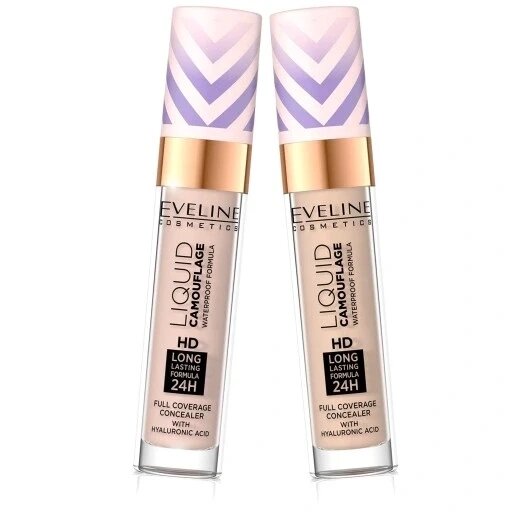 Коректор з аплікатором Eveline Cosmetics Liquid Camouflage 03 Soft Natural 7,5 мл з гіалуроновою кислотою приховує від компанії Інтернет-магазин EconomPokupka - фото 1