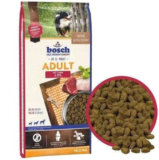 Корм Bosch Adult Dog Lamb & Rice 15 кг від компанії Інтернет-магазин EconomPokupka - фото 1