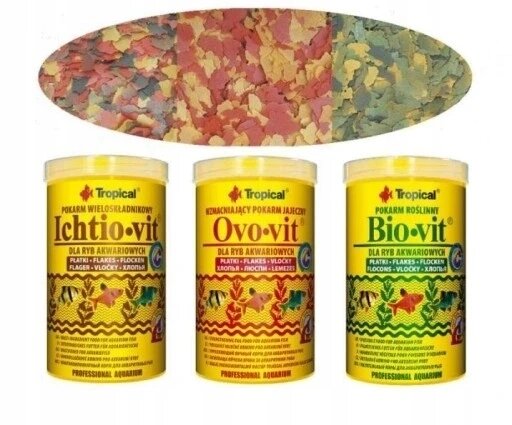 Корм для риб Tropical пластівці 570 г Ichto-vit Bio-vit Ovo-vit 3л / 570г від компанії Інтернет-магазин EconomPokupka - фото 1