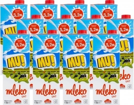 Коров'яче молоко Wart-milk 1000 Uht Mu! 3.2% 1л х 12 від компанії Інтернет-магазин EconomPokupka - фото 1