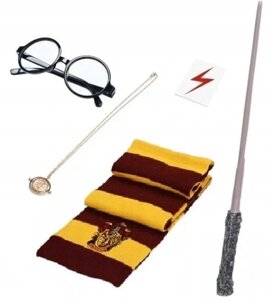 Костюм гаррі поттера універсальний розмір Led Wand Sound шарф очки намисто набір Harry Potter