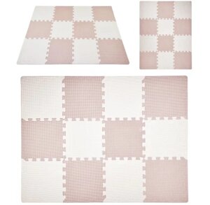 Килимок Eva Foam Puzzle Thick дитячий на підлогу 120x90 12 шт Ikido Eva-if30-12-beige