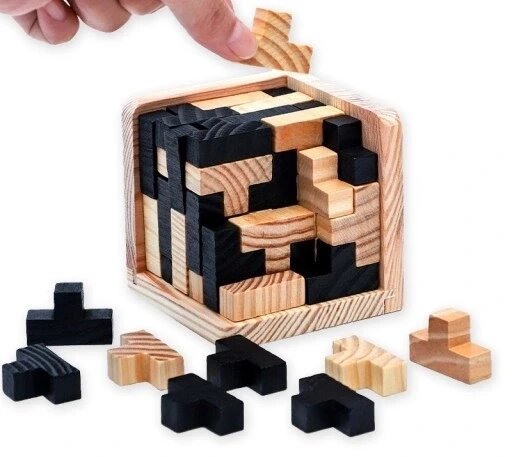 Креативний 3d дерев'яний пазл Ming Luban Interlocking кубики 3d Oem від компанії Інтернет-магазин EconomPokupka - фото 1
