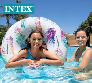 Коло Intex для плавання з ручками 97 см велике різні візерунки