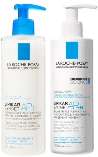 La Roche Lipikar набір Syndet Ap+ для миття та догляду за атопічною шкірою миючий крем Ap+m та бальзам 2x400 мл від компанії Інтернет-магазин EconomPokupka - фото 1