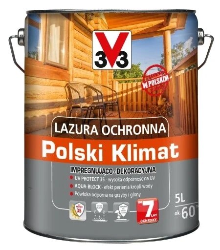 Лак-бейц V33 розчинниковий 5 дуб золотистий клімат 7 років 5л ялина скандинавська від компанії Інтернет-магазин EconomPokupka - фото 1