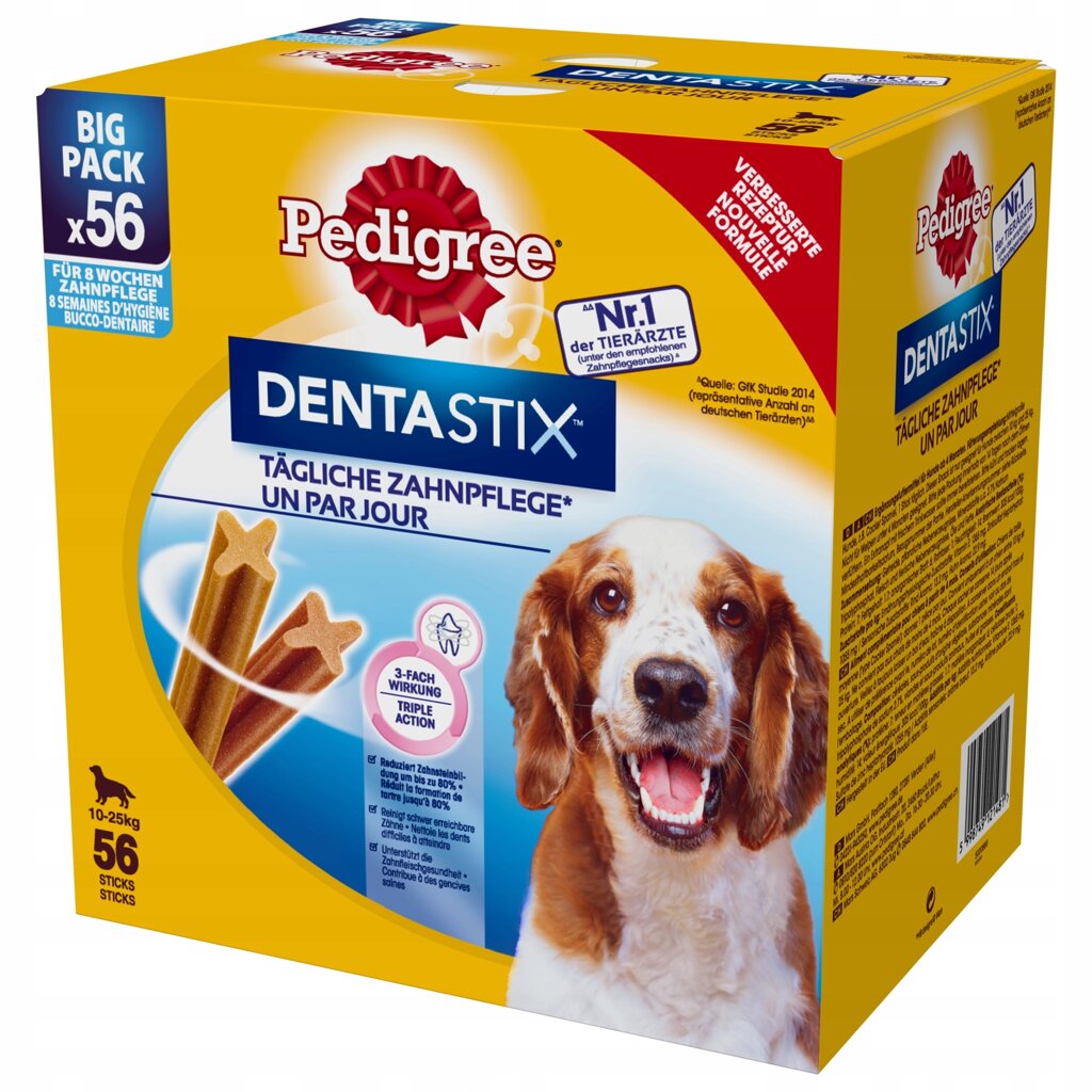 Ласощі для собак Pedigree Dentastix Medium 56 шт. 8x180г = 1440г (10-25кг) від компанії Інтернет-магазин EconomPokupka - фото 1