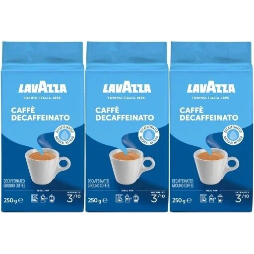 Lavazza Dek італійська мелена кава без кофеїну 250г Decaf кофеїн 750г від компанії Інтернет-магазин EconomPokupka - фото 1