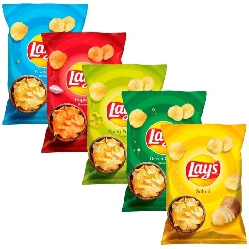 Lay's чіпси картопляні з смаком вершкового сиру і зіллями 130г Lay's комплект з 5-ти смаків по 130г кожен від компанії Інтернет-магазин EconomPokupka - фото 1