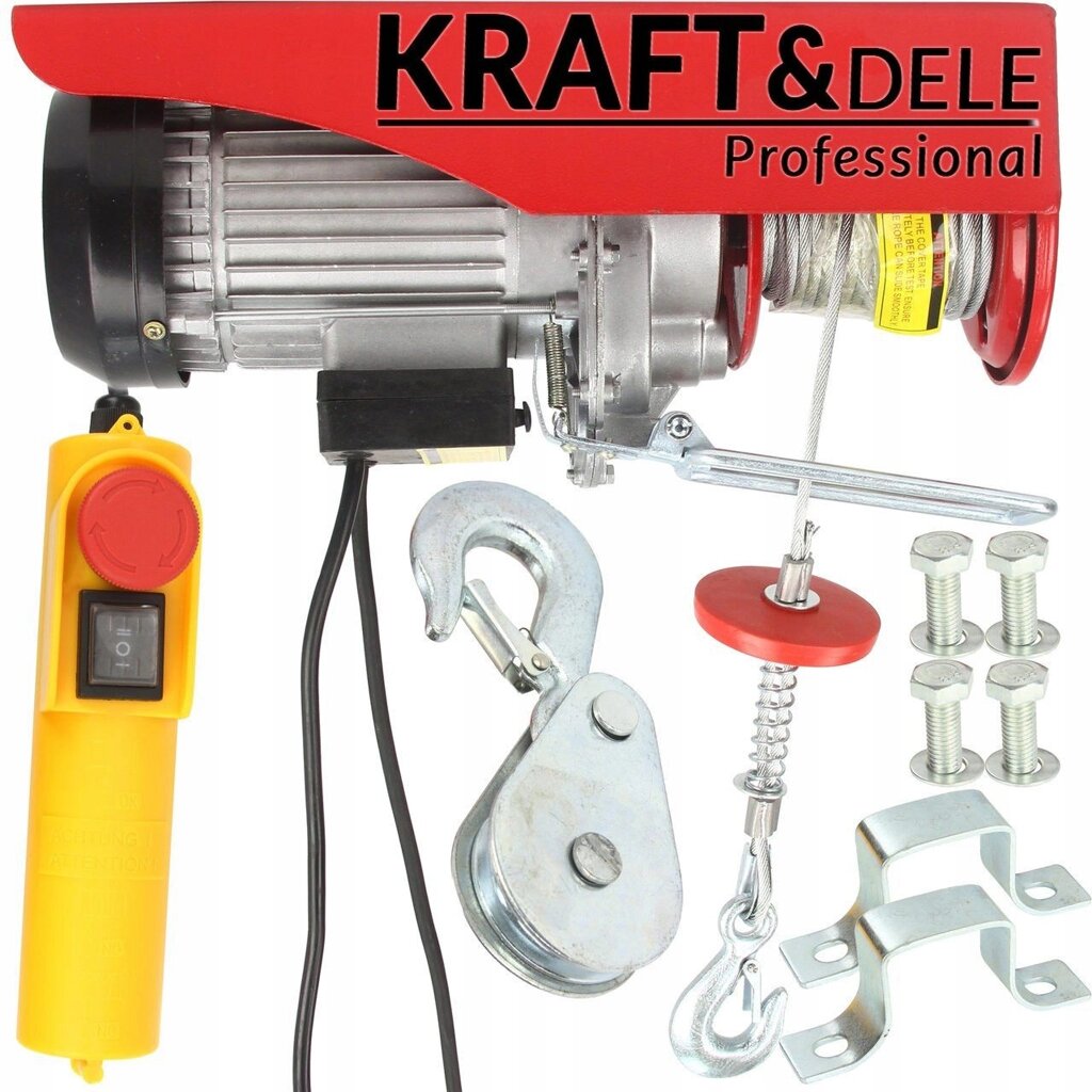 Лебідка Kraft&dele Kd1526 0,8 висота підйому 10 м тросова лебідка 800кг 230v від компанії Інтернет-магазин EconomPokupka - фото 1