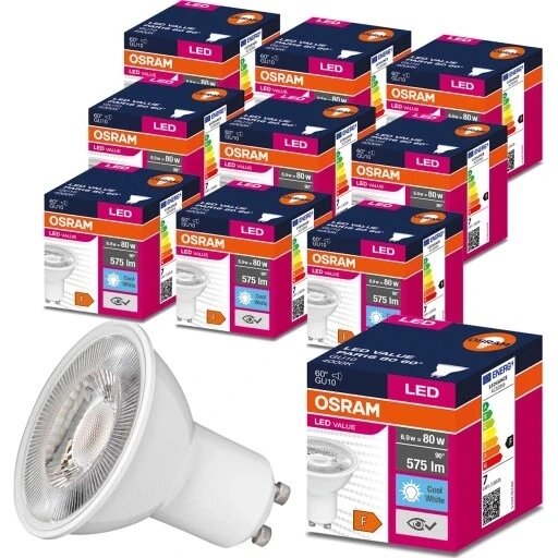 Led лампа Osram 6,9 Gu10 575 лм 10x 6,9вт = 80вт 575лм 4000k від компанії Інтернет-магазин EconomPokupka - фото 1