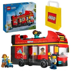 Lego City 60407 місто червоний двоповерховий екскурсійний автобус 5 фігурок з знімним дахом