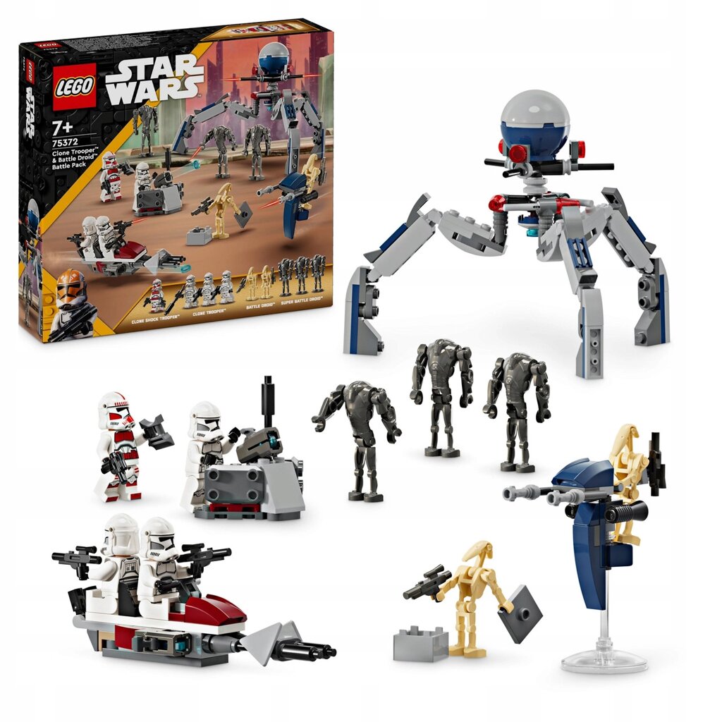 Lego Star Wars 75372 клоновий трупер і бойовий дроїд бойовий набір з солдатом армії клонів та дроїдом від компанії Інтернет-магазин EconomPokupka - фото 1