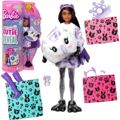 Лялька Barbie Cutie Reveal Owl Winter Land Hjl62 Doll Purple Bird Dress Tube від компанії Інтернет-магазин EconomPokupka - фото 1