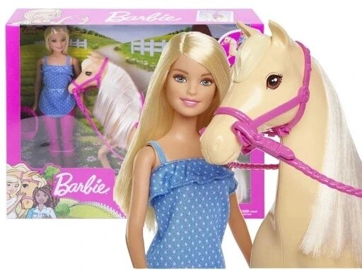 Лялька Barbie FXH13 + кінь від компанії Інтернет-магазин EconomPokupka - фото 1