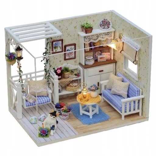 Ляльковий будиночок Ikonka 171 см Room дерев'яний ретро модель Diy Led 13см від компанії Інтернет-магазин EconomPokupka - фото 1