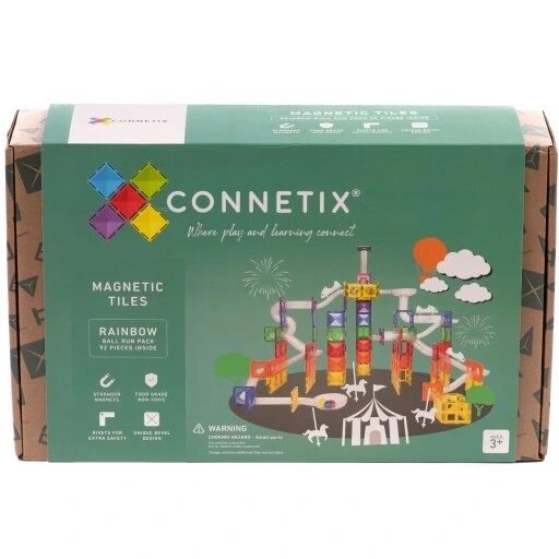 Магнітні блоки Connetix Ball Run Pack 92 шт. Connetix: магнітні Track елемента від компанії Інтернет-магазин EconomPokupka - фото 1