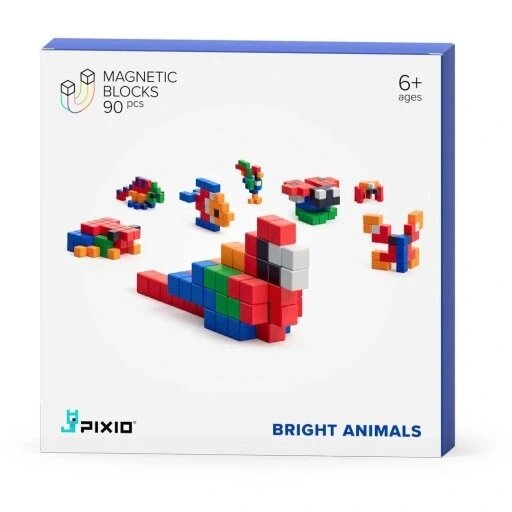 Магнітний конструктор Pixio 30104 Bright Animals 90 дет. від компанії Інтернет-магазин EconomPokupka - фото 1