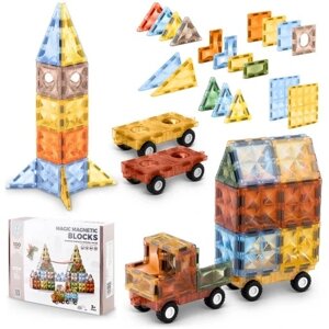 Магнітні блоки Ricokids 776600 100 шт магнітні навчальний конструктор машина 3d пазл для дітей