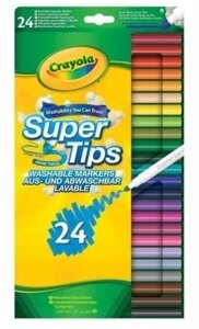 Маркери Crayola 24 шт фломастери товсті та тонкі що миються 24 268854