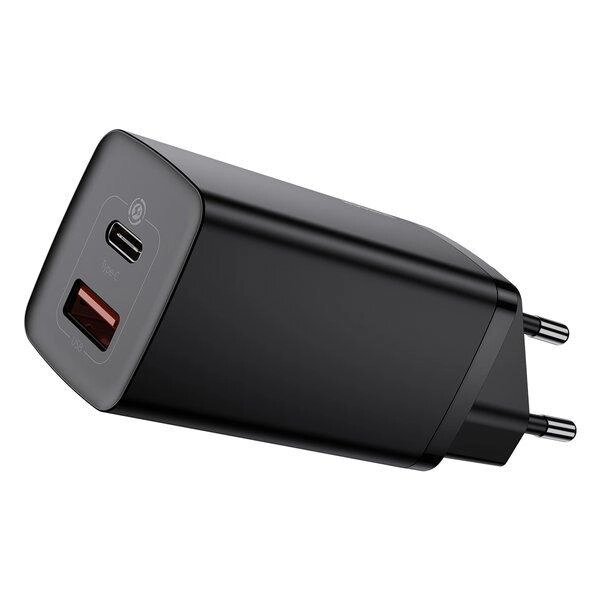 Мережевий зарядний пристрій Baseus GaN2 Lite Quick Charger C+U 65W Black (CCGAN2L-B01) від компанії Інтернет-магазин EconomPokupka - фото 1